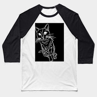 Cat outline Baseball T-Shirt